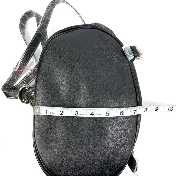 Tosca Backpack Black Vegan Leather Handbag Rucksack Day Travel Brand New - Picture 10 of 10